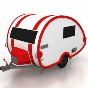 Kleine camperaanhangwagen 3D-model