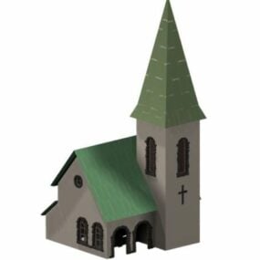 Arquitectura de iglesia pequeña modelo 3d
