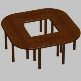 דגם תלת מימד של שולחן ישיבות עגול קטן