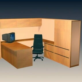 Small Office Cubicle 3d model