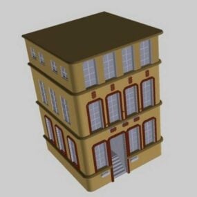 3д модель небольшого старого жилого дома
