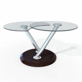 Møbler Lille Rundt Glas Sofabord 3d model