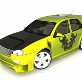 Klein geel auto 3D-model