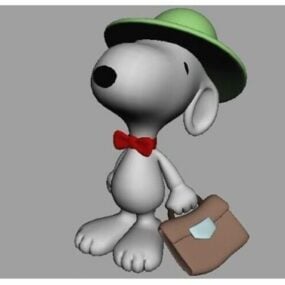 Snoopy avec personnage de chapeau modèle 3D