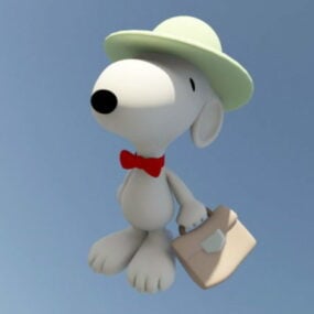 Modello 3d del cane Snoopy