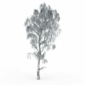 Model 3D wierzby płaczącej śnieżnego drzewa