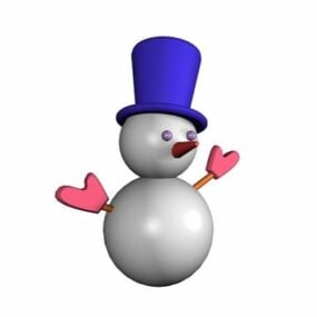 Snowman With Hat Character 3d model