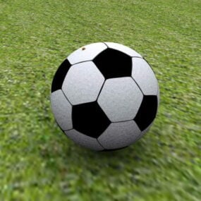 3д модель футбольного мяча на лугу