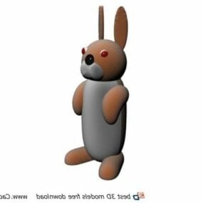 צעצוע בעלי חיים רכים ארנב מצויר דגם תלת מימד