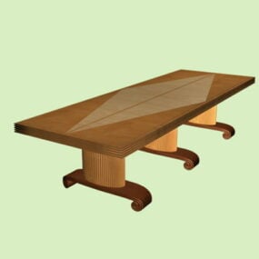 Solid Wood Conference Table 3d model