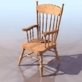 Vintage Wooden Windsor Chair 3d model