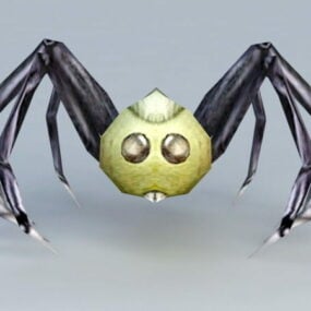 Animated Black Spider 3d model
