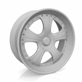 Spoked Steel Wheel 3d model