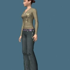 Sportive Woman Rigged Character 3d model