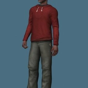 스포츠 아프리카 남자 Rigged 캐릭터 3d 모델