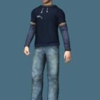 Homme de sport Rigged Personnage