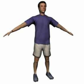 شخصية رياضي يقف نموذج 3D