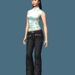 Sportieve vrouw Rigged Karakter 3D-model
