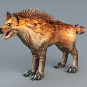 Modelo 3d de hiena-malhada
