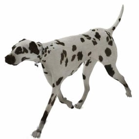 Modelo 3d de animal de cachorro malhado