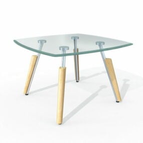 Tavolo quadrato in vetro per mobili modello 3d