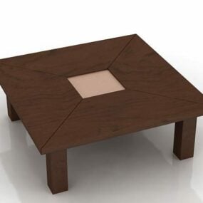 Square Wooden Coffee Table Furniture 3d model