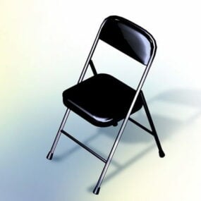 เก้าอี้ประชุมแบบวางซ้อนกันได้ - โมเดล 3 มิติสีดำ