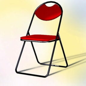 كرسي مؤتمرات قابل للتكديس – نموذج أحمر ثلاثي الأبعاد