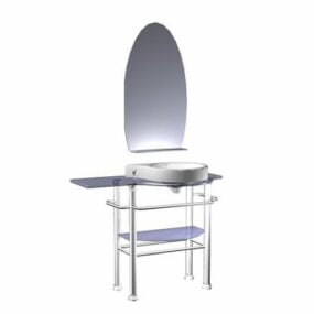 Badeværelse Vanity 3d-model i rustfrit stål