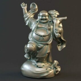 Stående glad Buddha-statue 3d-model