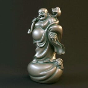 Stehendes lachendes Buddha-Statuen-3D-Modell