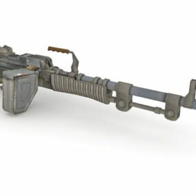 Model 3d Mesin Gun Ringan Pegun