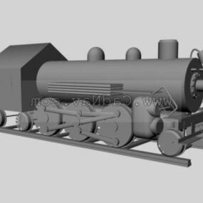 Mô hình 3d đầu máy xe lửa hơi nước