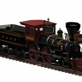 Steam Railway Locomotive 3d model