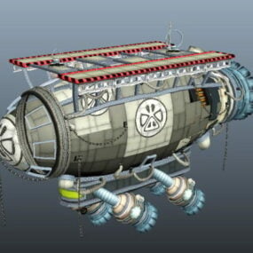 Steampunk vzducholoď a ponorka 3D model