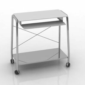 スチールフレームオフィスPCテーブル家具3Dモデル