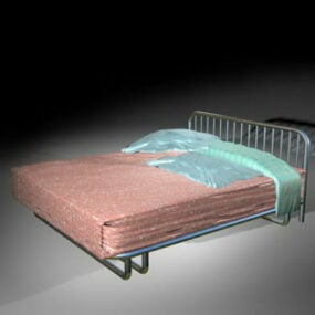 Model 3D łóżka z materacem stalowym