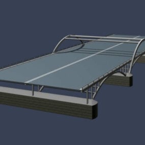 Steel Structure Footbridge 3d model