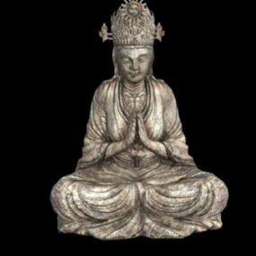 Modello 3d della statua di Buddha in pietra