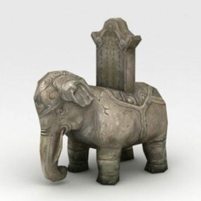 3д модель каменной скульптуры слона