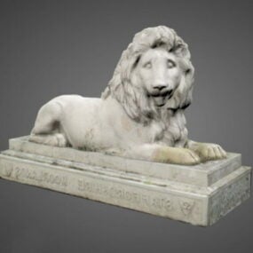 Stone Lion Garden Statue 3d model