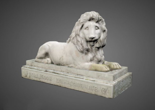 Kamienny posąg ogrodu lwa