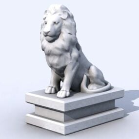 石のライオン像3Dモデル