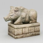 Stone Pig Sculpture