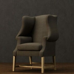 Straight Back Wing Chair 3d model