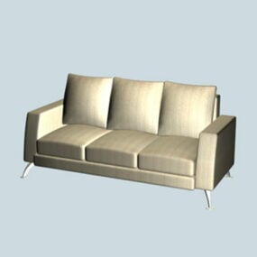 Sofá de tela a rayas modelo 3d