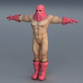 Mô hình 3d cơ thể nam giới mạnh mẽ T Pose