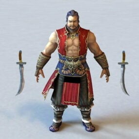 3D модель персонажа сильного воина-мужчины