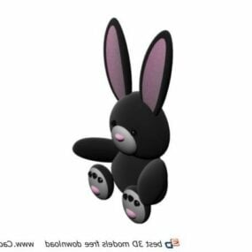 Conejo de juguete de peluche, modelo 3d
