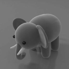 Stuffed Grey Elephant Toy 3d model